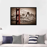 San Francisco Through The Bridge Framed Wall Art Prints - Framed Prints, Prints for Sale, Framed Art