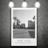 San Jose, Usa Black And White Art Canvas Prints Wall Art Home Decor