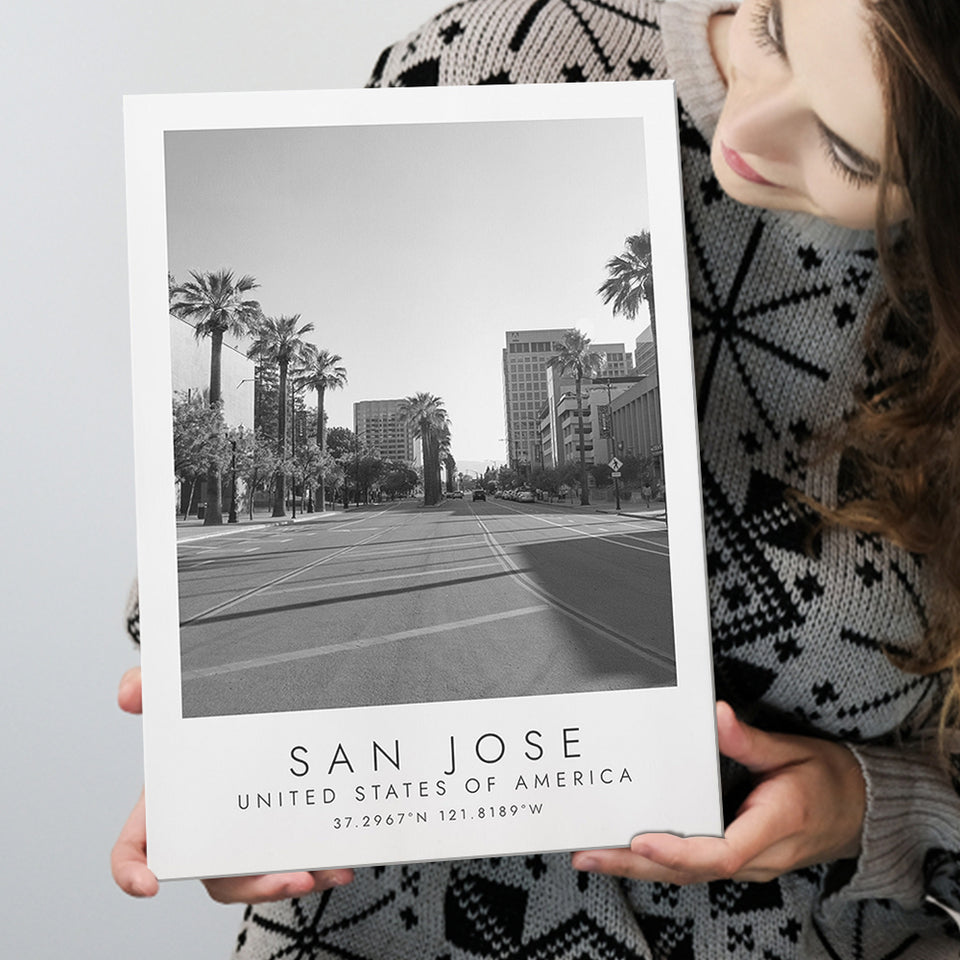 San Jose, Usa Black And White Art Canvas Prints Wall Art Home Decor