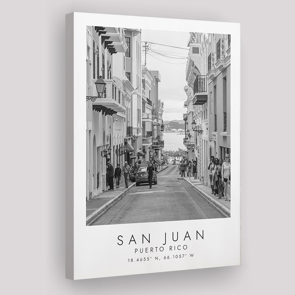 San Juan Puerto Rico Black And White Art Canvas Prints Wall Art Home Decor