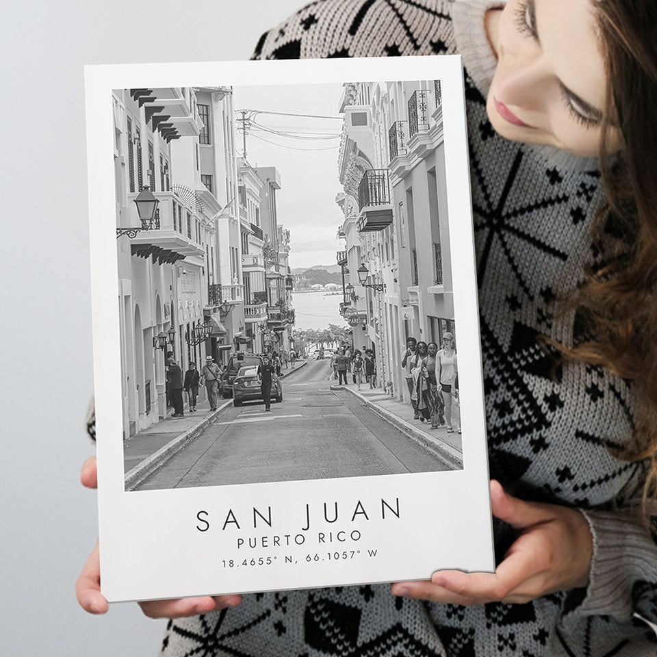 San Juan Puerto Rico Black And White Art Canvas Prints Wall Art Home Decor