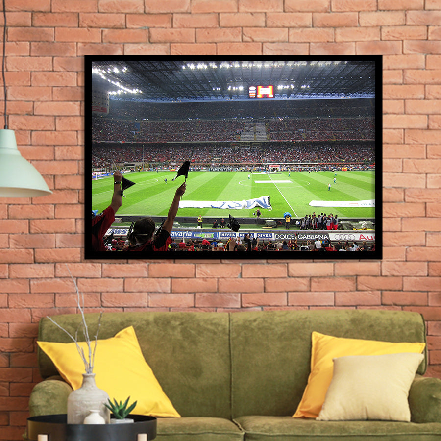 San Siro Stadium, Stadium Canvas, Sport Art, Gift for him, Framed Art Prints Wall Art Decor, Framed Picture