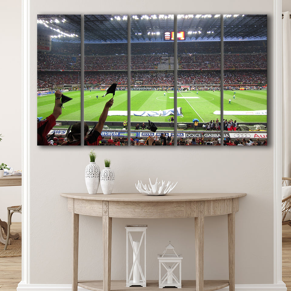 San Siro Stadium, Stadium Canvas, Sport Art, Gift for him, Multi Panels B, Canvas Prints Wall Art Decor