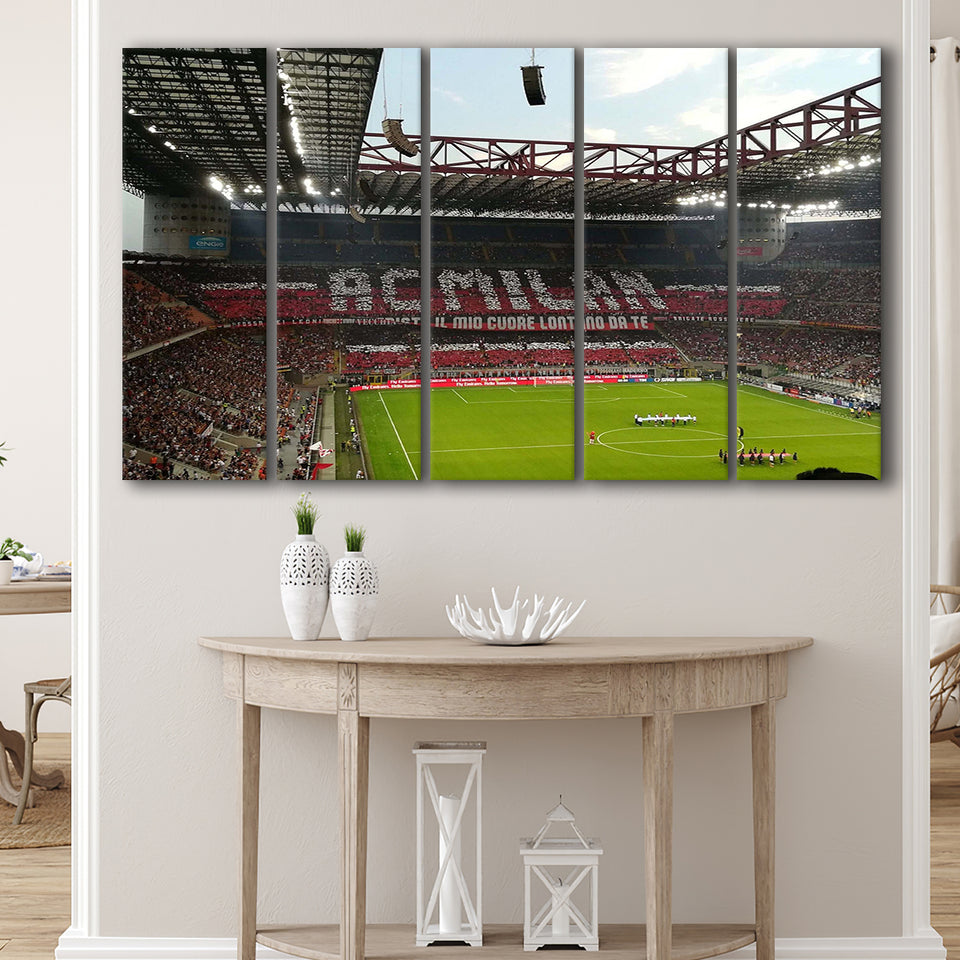 San Siro Wall Art Milan Stadium Canvas Prints Football Stadium,Multi Panels B,Sport Stadium Art Prints, Fan Gift