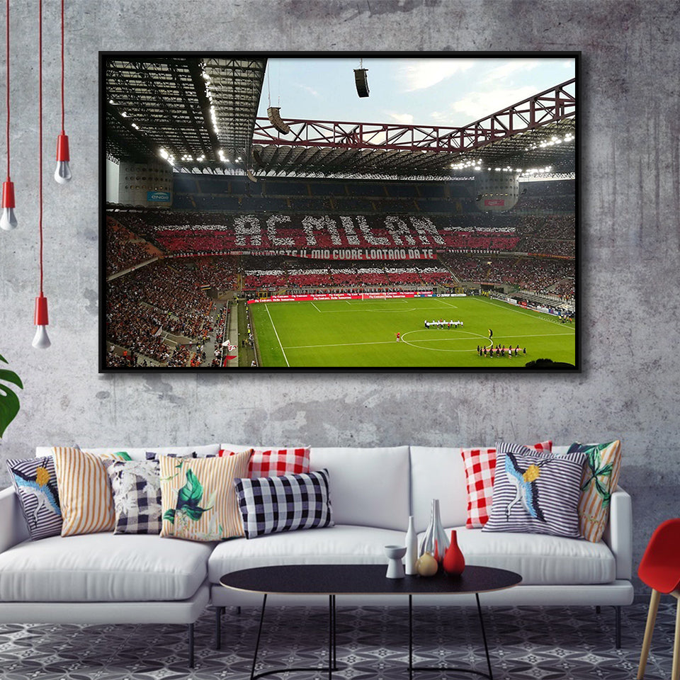 San Siro Wall Art Milan Stadium Framed Canvas Prints Football Stadium,Sport Stadium Art Prints, Fan Gift
