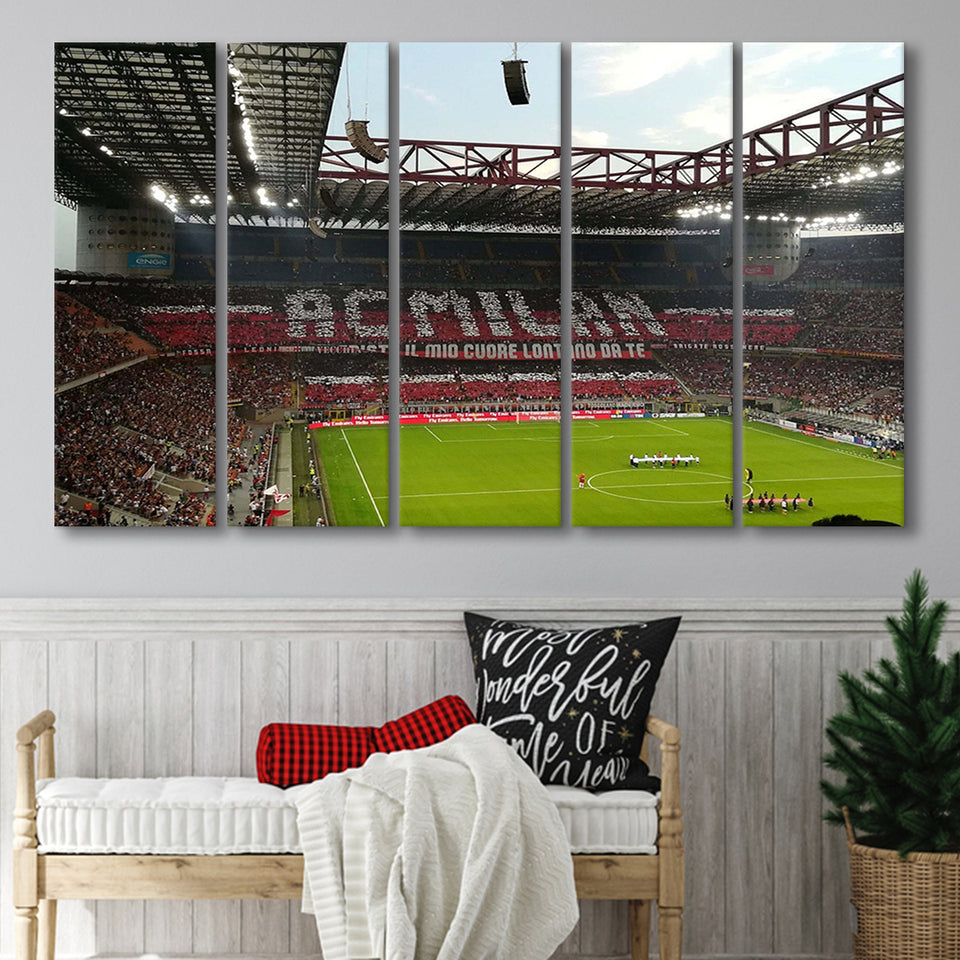 San Siro Wall Art Milan Stadium Canvas Prints Football Stadium,Multi Panels B,Sport Stadium Art Prints, Fan Gift