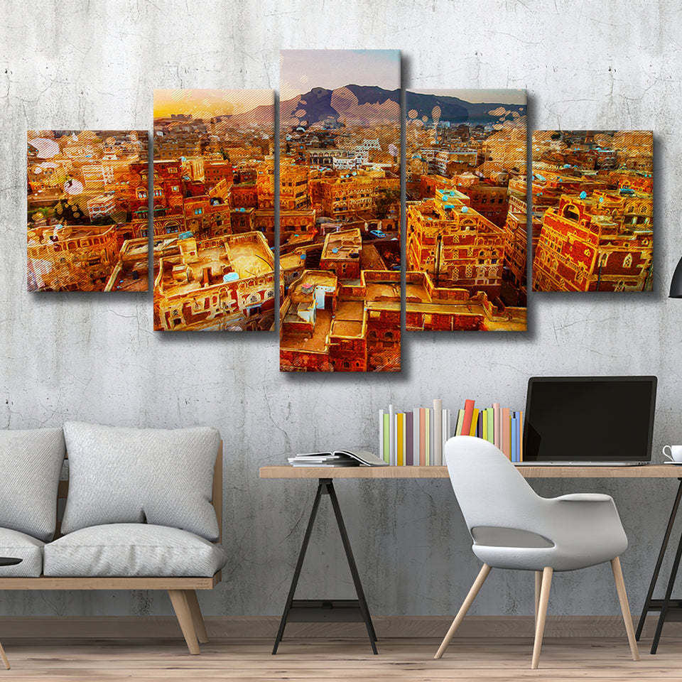 Sanaa 5 Pieces Canvas Prints Wall Art Decor - Painting Canvas, Mixed Canvas, Multi Panels