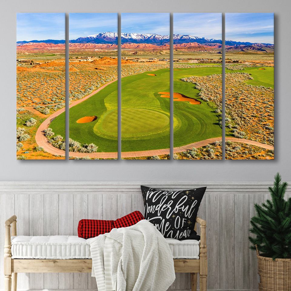 Sand Hollow Golf Course, Hole 4, 5 Panels Extra Large Canvas Prints Wall Art Decor