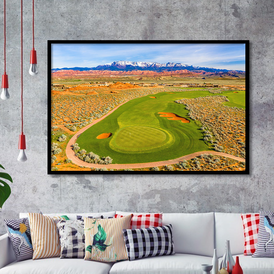 Sand Hollow Golf Course, Hole 4, Golf Sport Print, Golf Lover, Framed Art Prints Home Decor