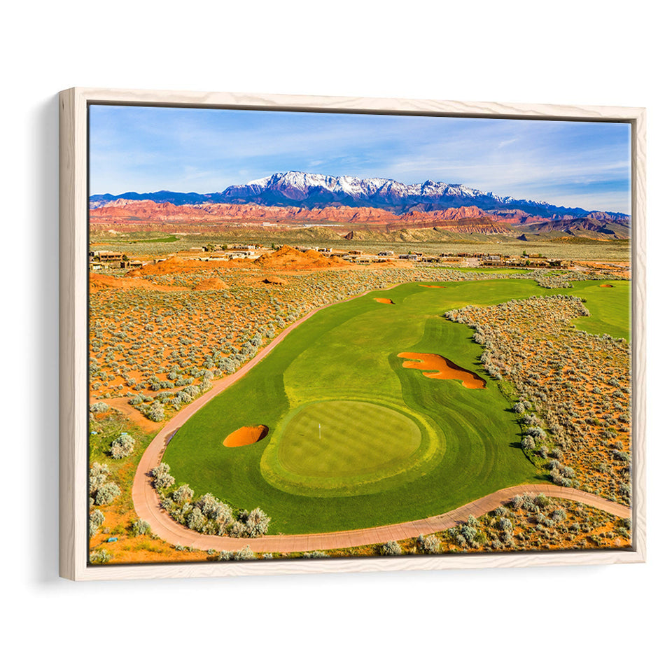 Sand Hollow Golf Course, Hole 4, Golf Art Print, Framed Canvas Prints Wall Art Decor, Floating Frame