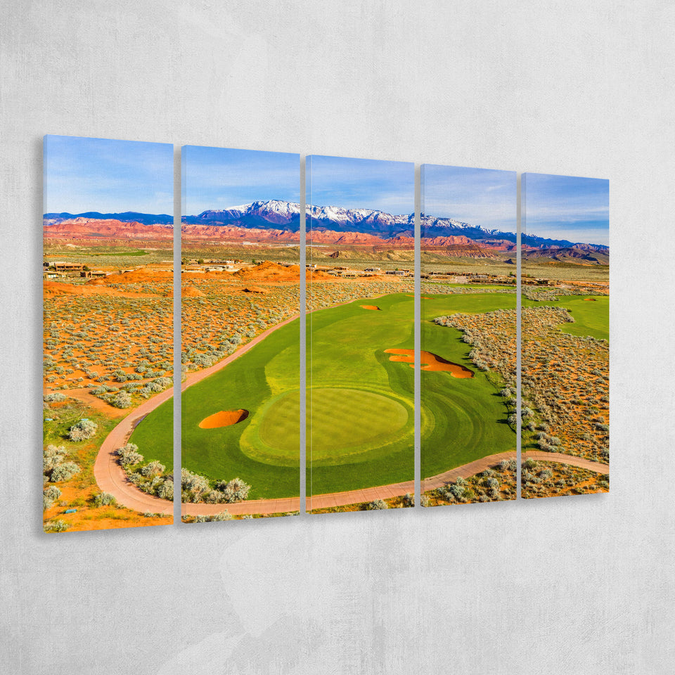 Sand Hollow Golf Course, Hole 4, 5 Panels Extra Large Canvas Prints Wall Art Decor