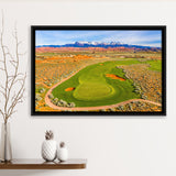 Sand Hollow Golf Course, Hole 4, Golf Art Print, Framed Canvas Prints Wall Art Decor, Floating Frame