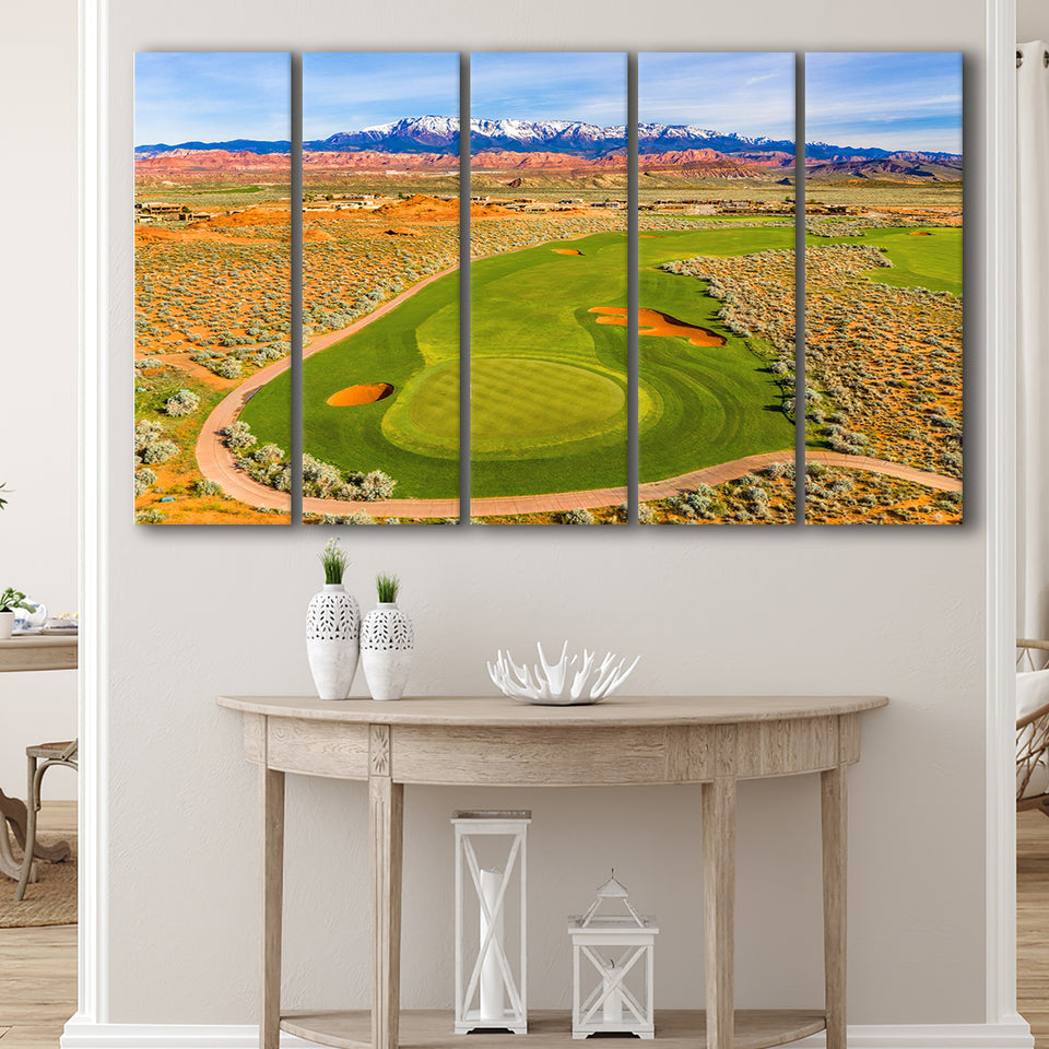 Sand Hollow Golf Course, Hole 4, 5 Panels Extra Large Canvas Prints Wall Art Decor