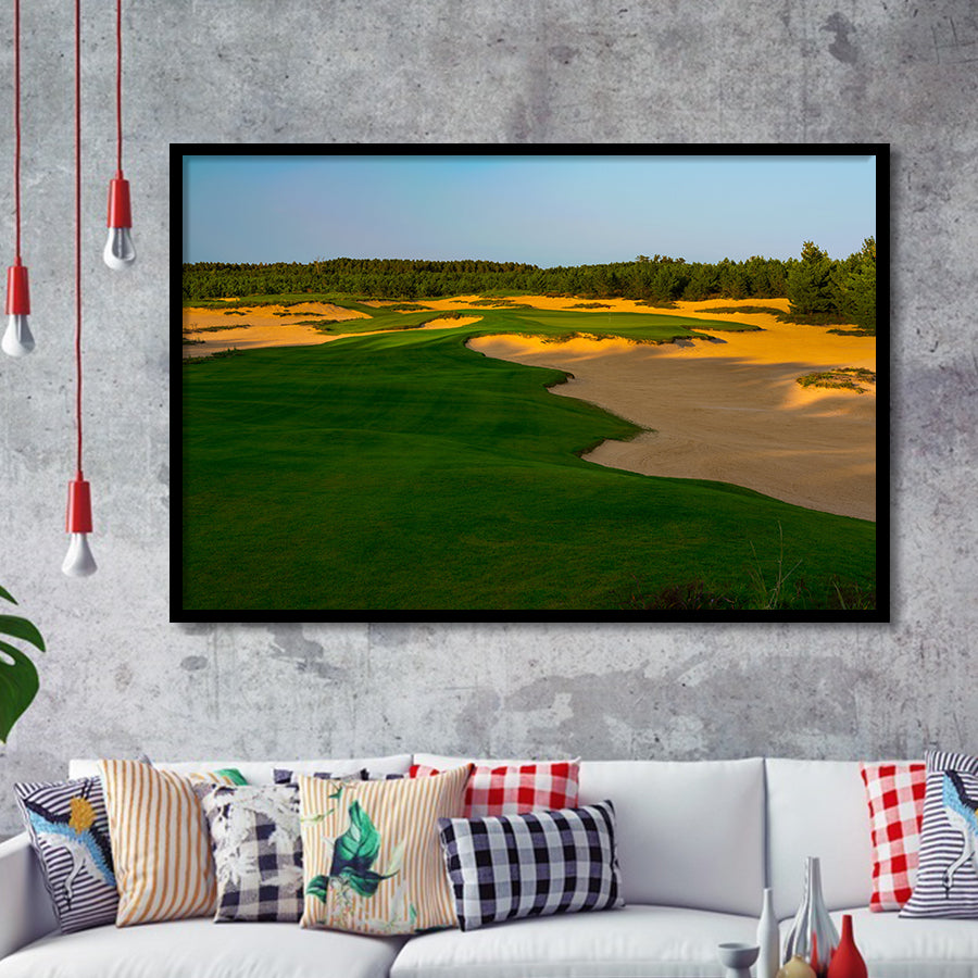Sand Valley Golf Resort, Mammoth Dunes Course Hole 07, Nekoosa, Wisconsin, Golf Sport Print, Framed Art Prints Home Decor