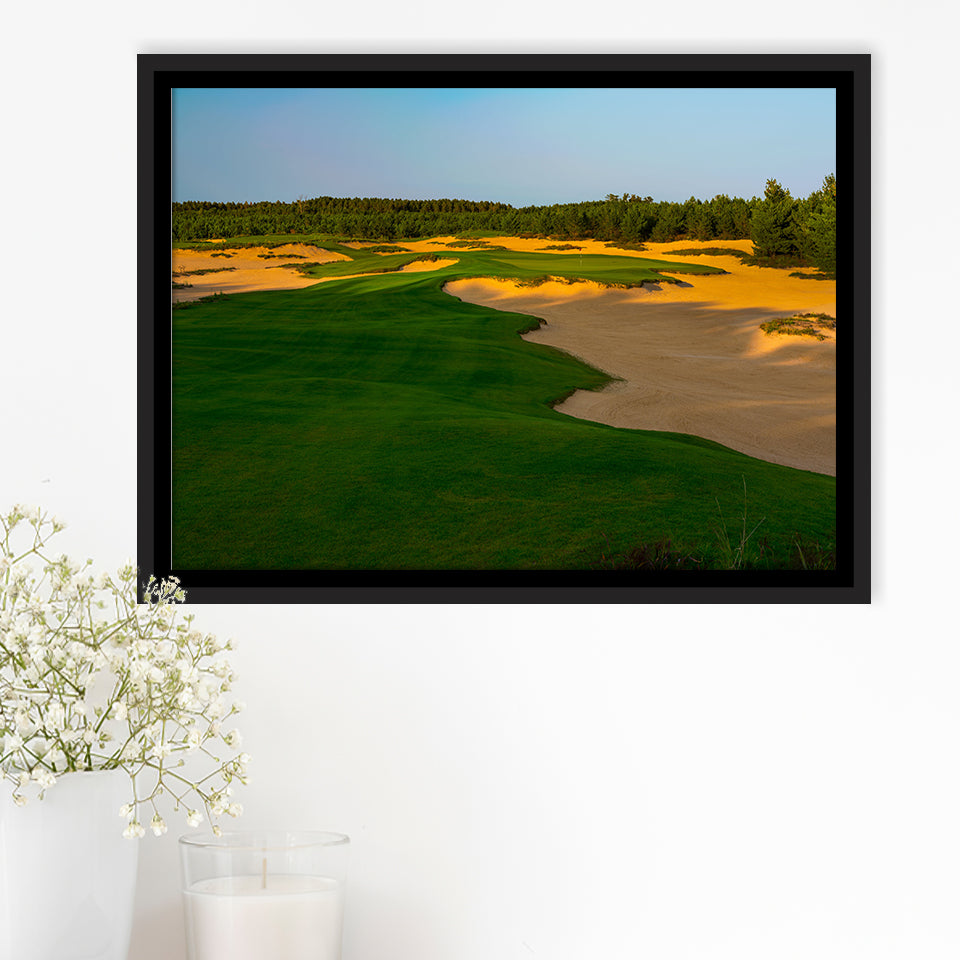 Sand Valley Golf Resort, Mammoth Dunes Course Hole 07, Nekoosa, Wisconsin, Framed Canvas Prints Wall Art Decor, Floating Frame