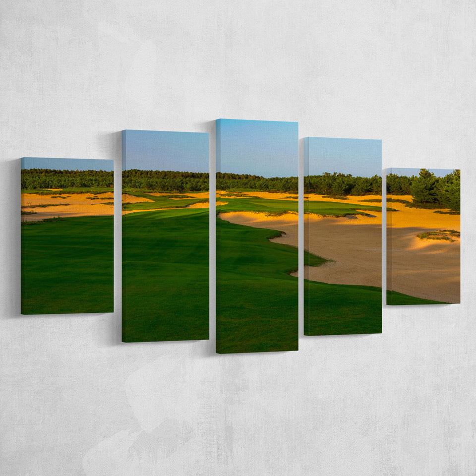 Sand Valley Golf Resort, Mammoth Dunes Course Hole 07, Nekoosa, Wisconsin, Golf Art Print, 5 Panels Canvas Prints Wall Art