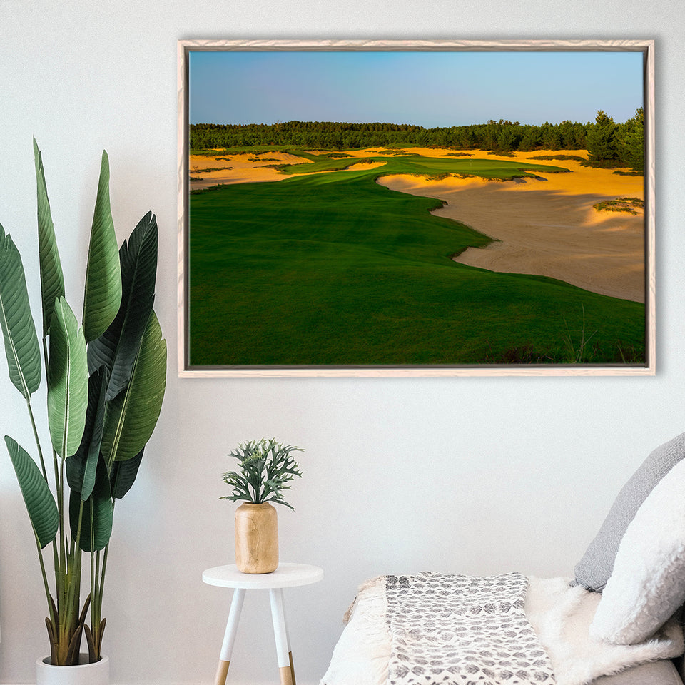 Sand Valley Golf Resort, Mammoth Dunes Course Hole 07, Nekoosa, Wisconsin, Framed Canvas Prints Wall Art Decor, Floating Frame