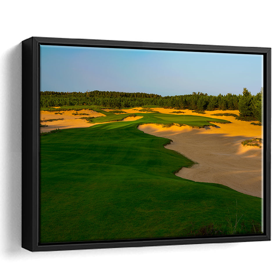 Sand Valley Golf Resort, Mammoth Dunes Course Hole 07, Nekoosa, Wisconsin, Framed Canvas Prints Wall Art Decor, Floating Frame