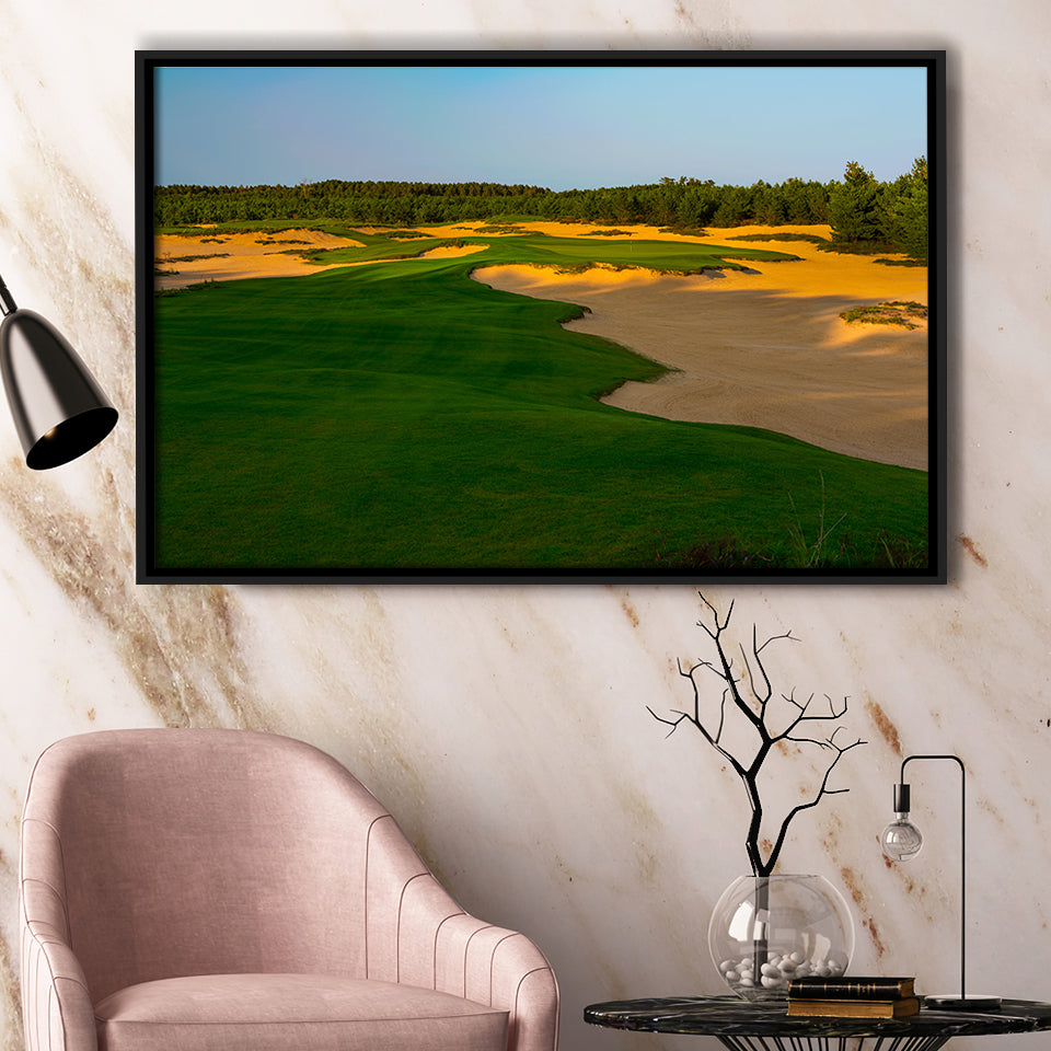 Sand Valley Golf Resort, Mammoth Dunes Course Hole 07, Nekoosa, Wisconsin, Framed Canvas Prints Wall Art Decor, Floating Frame