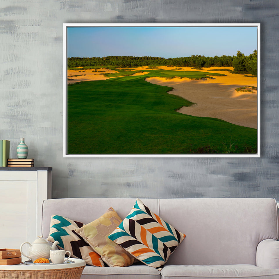 Sand Valley Golf Resort, Mammoth Dunes Course Hole 07, Nekoosa, Wisconsin, Framed Canvas Prints Wall Art Decor, Floating Frame