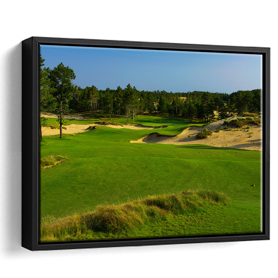 Sand Valley Golf Resort, Mammoth Dunes Course Hole 16, Nekoosa, Wisconsin, Framed Canvas Prints Wall Art Decor, Floating Frame