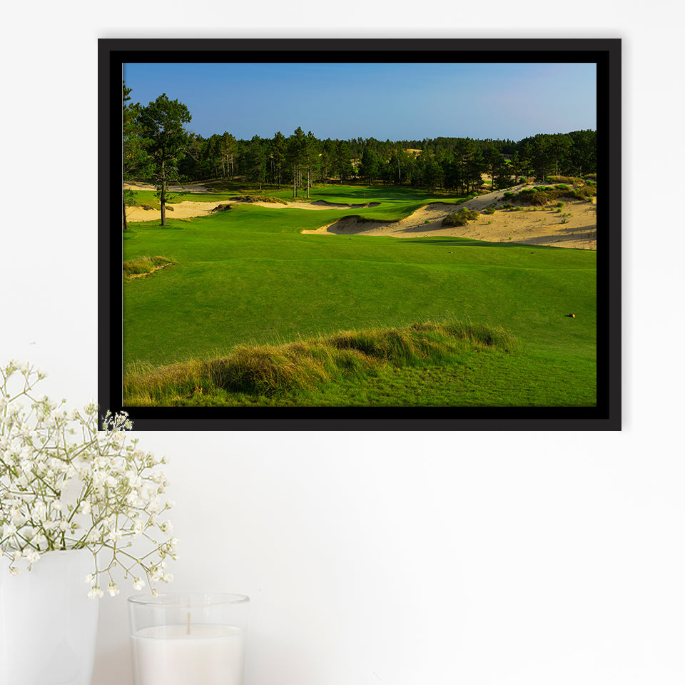 Sand Valley Golf Resort, Mammoth Dunes Course Hole 16, Nekoosa, Wisconsin, Framed Canvas Prints Wall Art Decor, Floating Frame