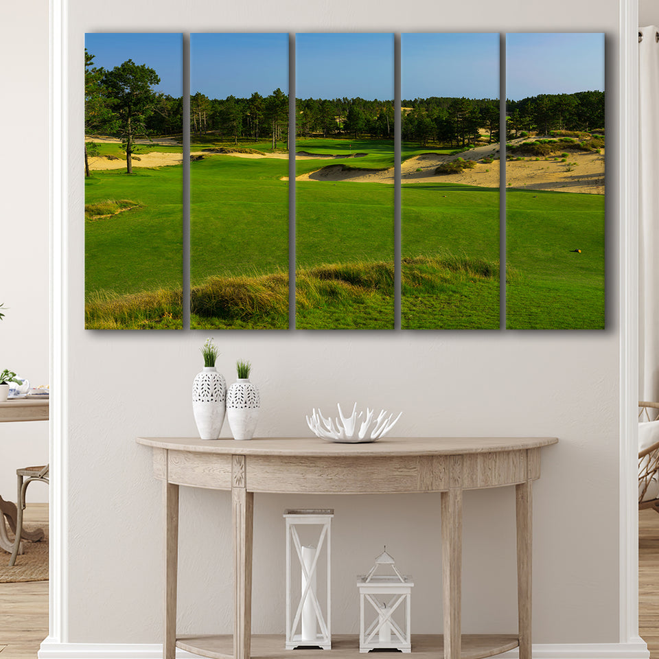 Sand Valley Golf Resort, Mammoth Dunes Course Hole 16, Nekoosa, Wisconsin, 5 Panels Extra Large Canvas Prints Wall Art Decor