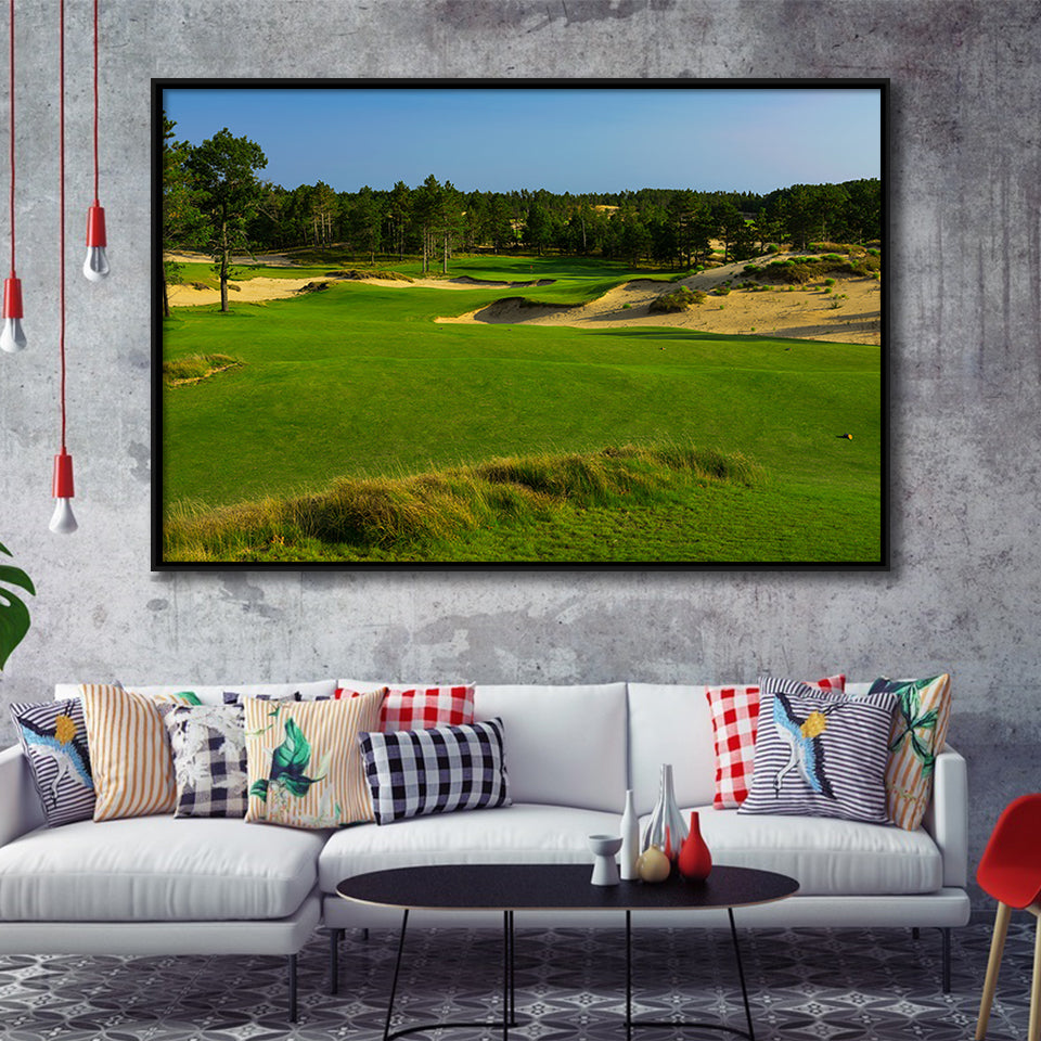 Sand Valley Golf Resort, Mammoth Dunes Course Hole 16, Nekoosa, Wisconsin, Framed Canvas Prints Wall Art Decor, Floating Frame