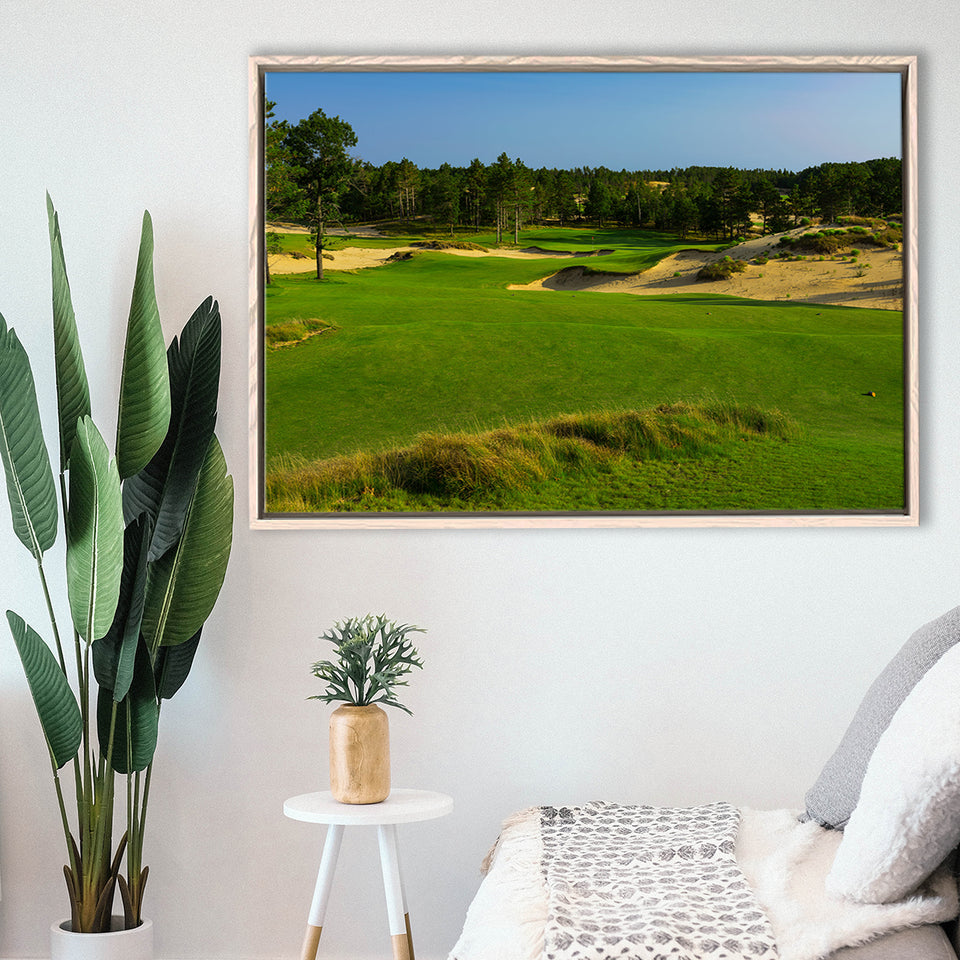 Sand Valley Golf Resort, Mammoth Dunes Course Hole 16, Nekoosa, Wisconsin, Framed Canvas Prints Wall Art Decor, Floating Frame