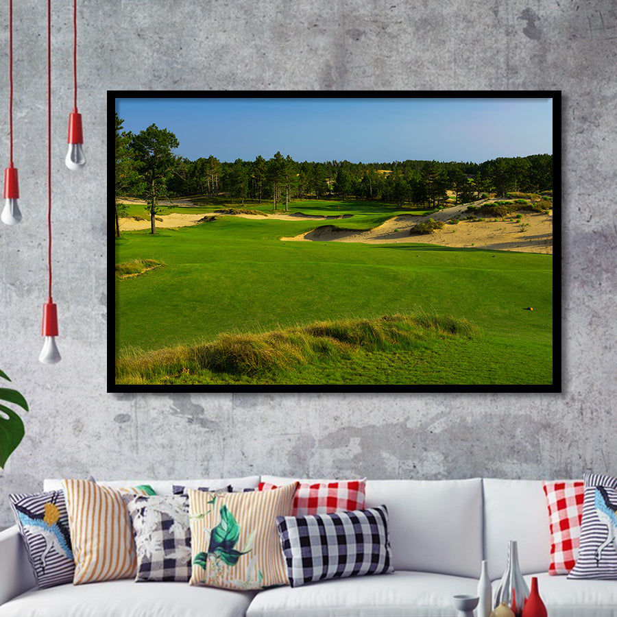 Sand Valley Golf Resort, Mammoth Dunes Course Hole 16, Nekoosa, Wisconsin, Golf Sport Print, Framed Art Prints Home Decor