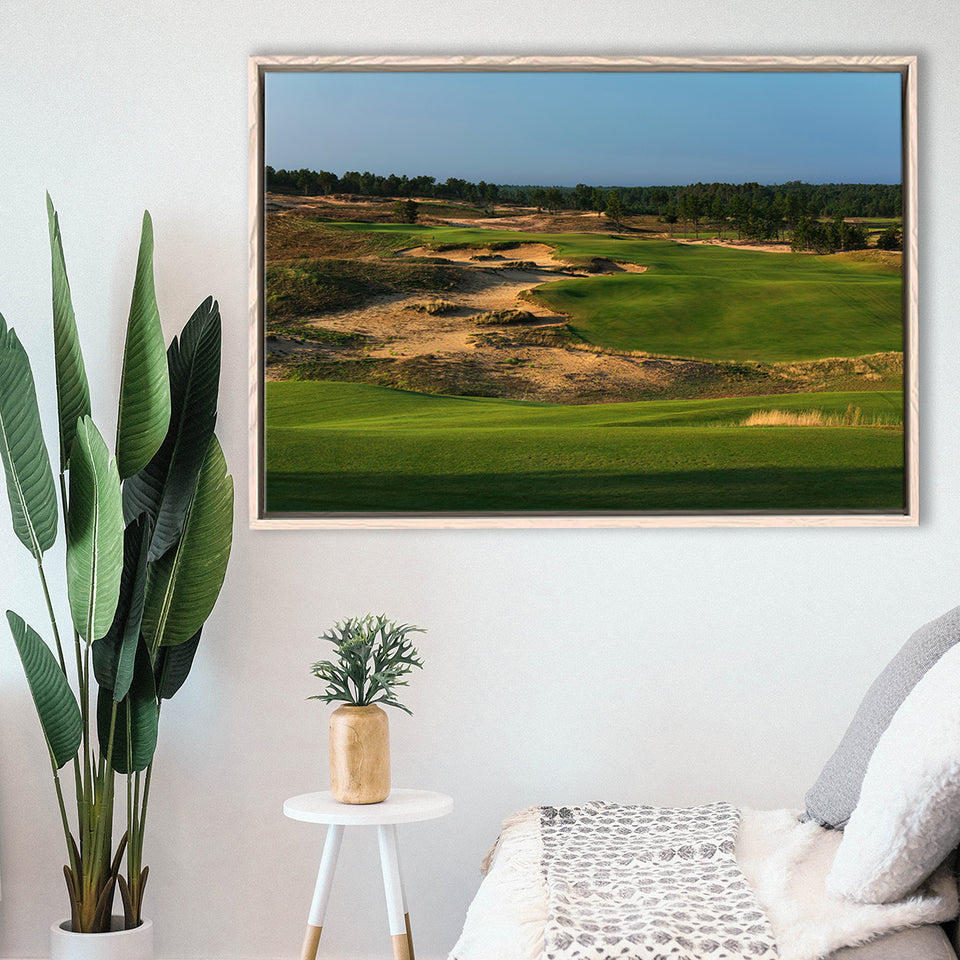 Sand Valley Golf Resort, Sand Valley Course Hole 01, Nekoosa, Wisconsin, Framed Canvas Prints Wall Art Decor, Floating Frame