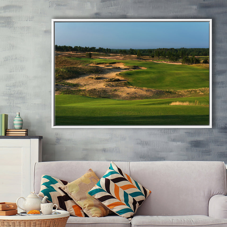 Sand Valley Golf Resort, Sand Valley Course Hole 01, Nekoosa, Wisconsin, Framed Canvas Prints Wall Art Decor, Floating Frame
