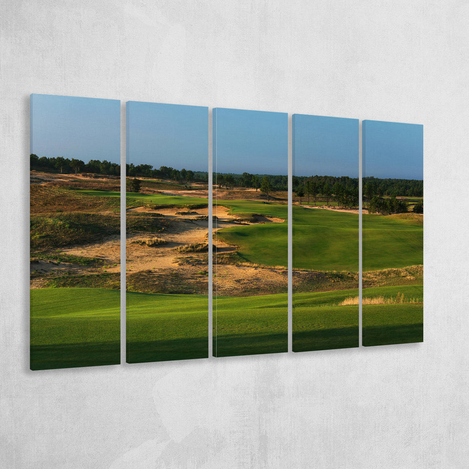 Sand Valley Golf Resort, Sand Valley Course Hole 01, Nekoosa, Wisconsin, 5 Panels Extra Large Canvas Prints Wall Art Decor
