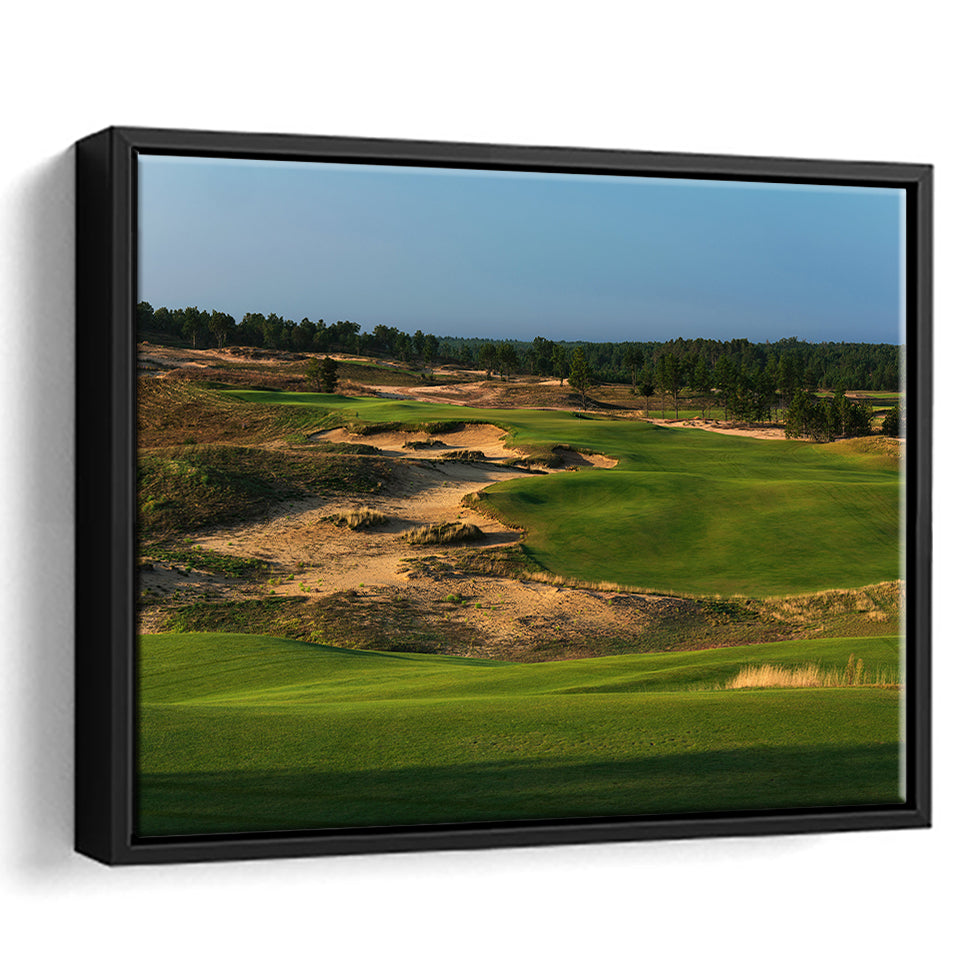 Sand Valley Golf Resort, Sand Valley Course Hole 01, Nekoosa, Wisconsin, Framed Canvas Prints Wall Art Decor, Floating Frame