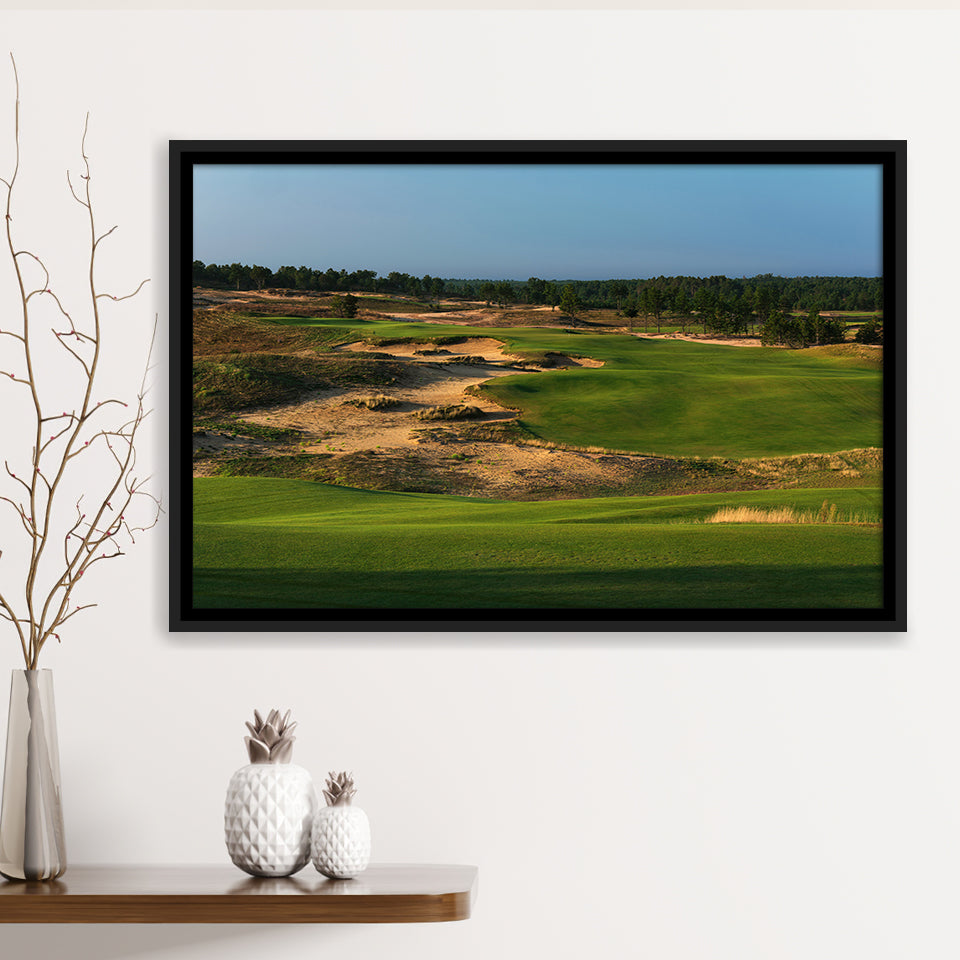 Sand Valley Golf Resort, Sand Valley Course Hole 01, Nekoosa, Wisconsin, Framed Canvas Prints Wall Art Decor, Floating Frame