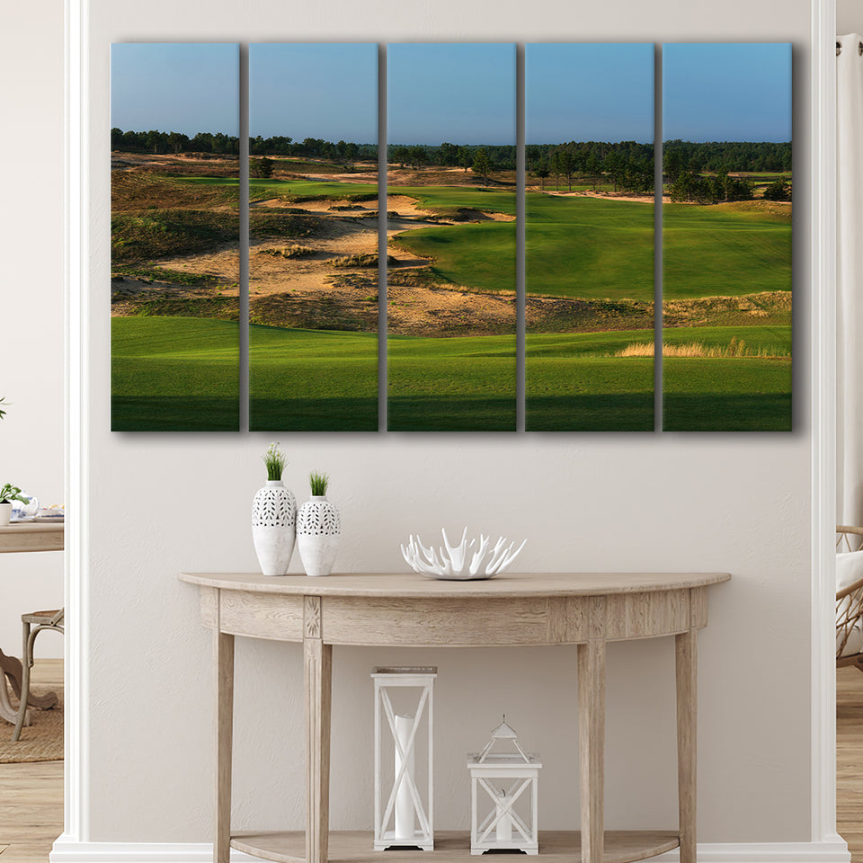 Sand Valley Golf Resort, Sand Valley Course Hole 01, Nekoosa, Wisconsin, 5 Panels Extra Large Canvas Prints Wall Art Decor