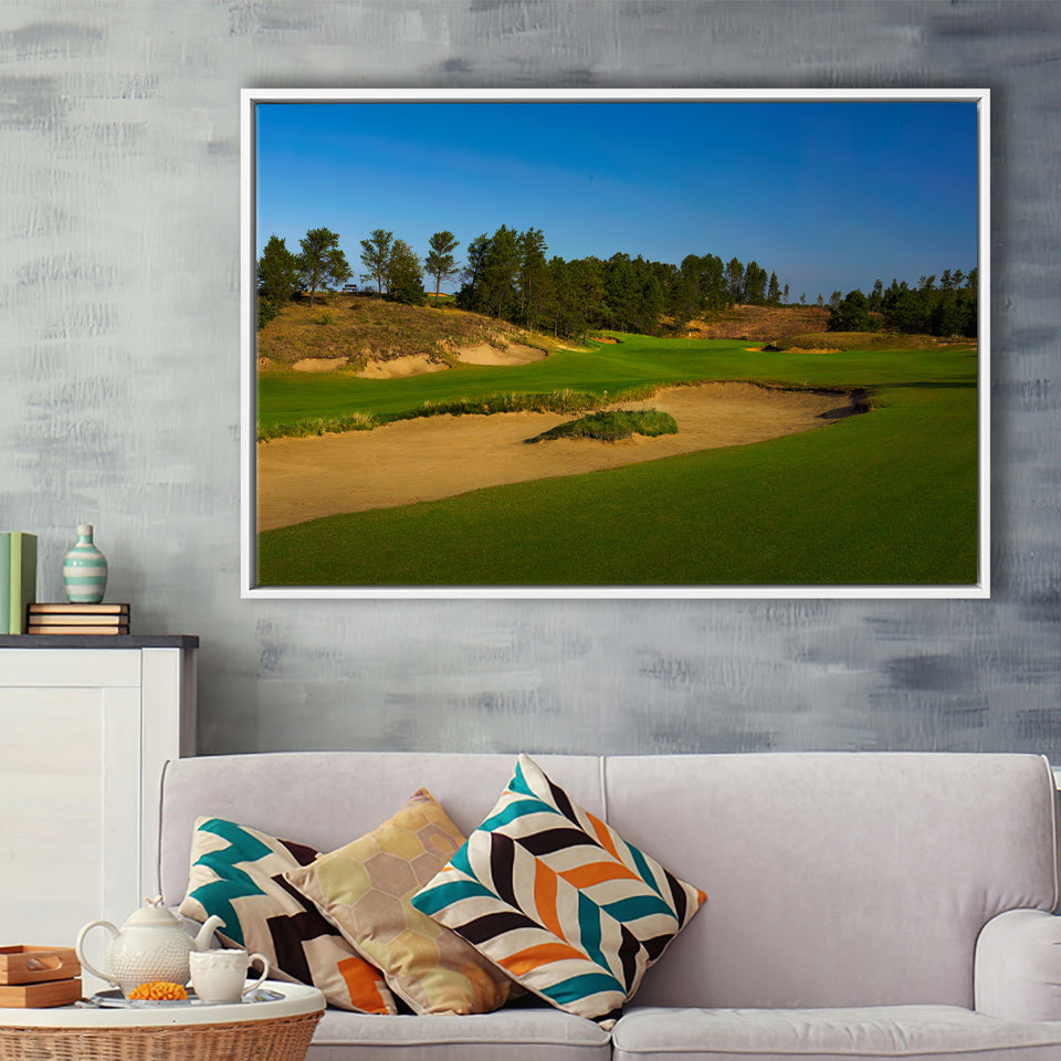 Sand Valley Golf Resort, Sand Valley Course Hole 07, Nekoosa, Wisconsin, Framed Canvas Prints Wall Art Decor, Floating Frame