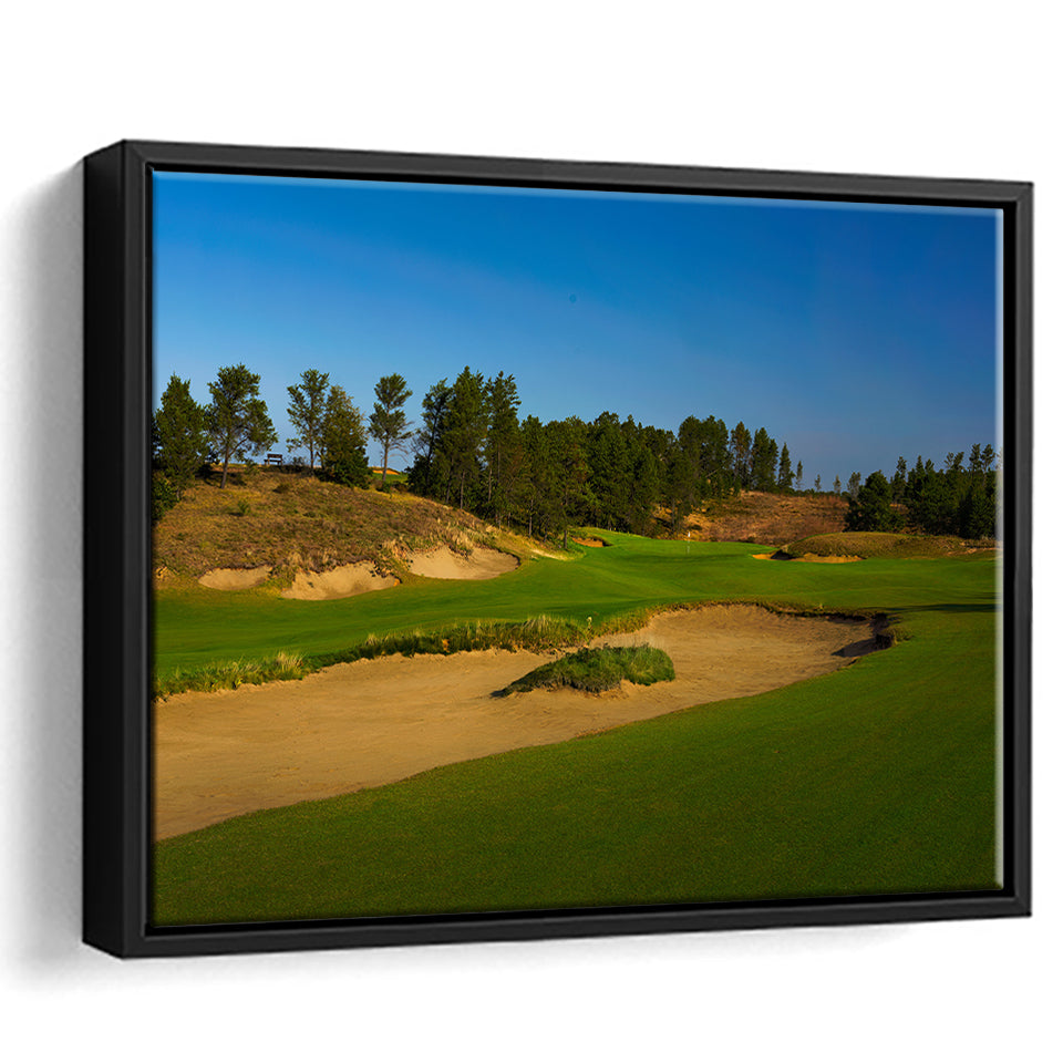 Sand Valley Golf Resort, Sand Valley Course Hole 07, Nekoosa, Wisconsin, Framed Canvas Prints Wall Art Decor, Floating Frame