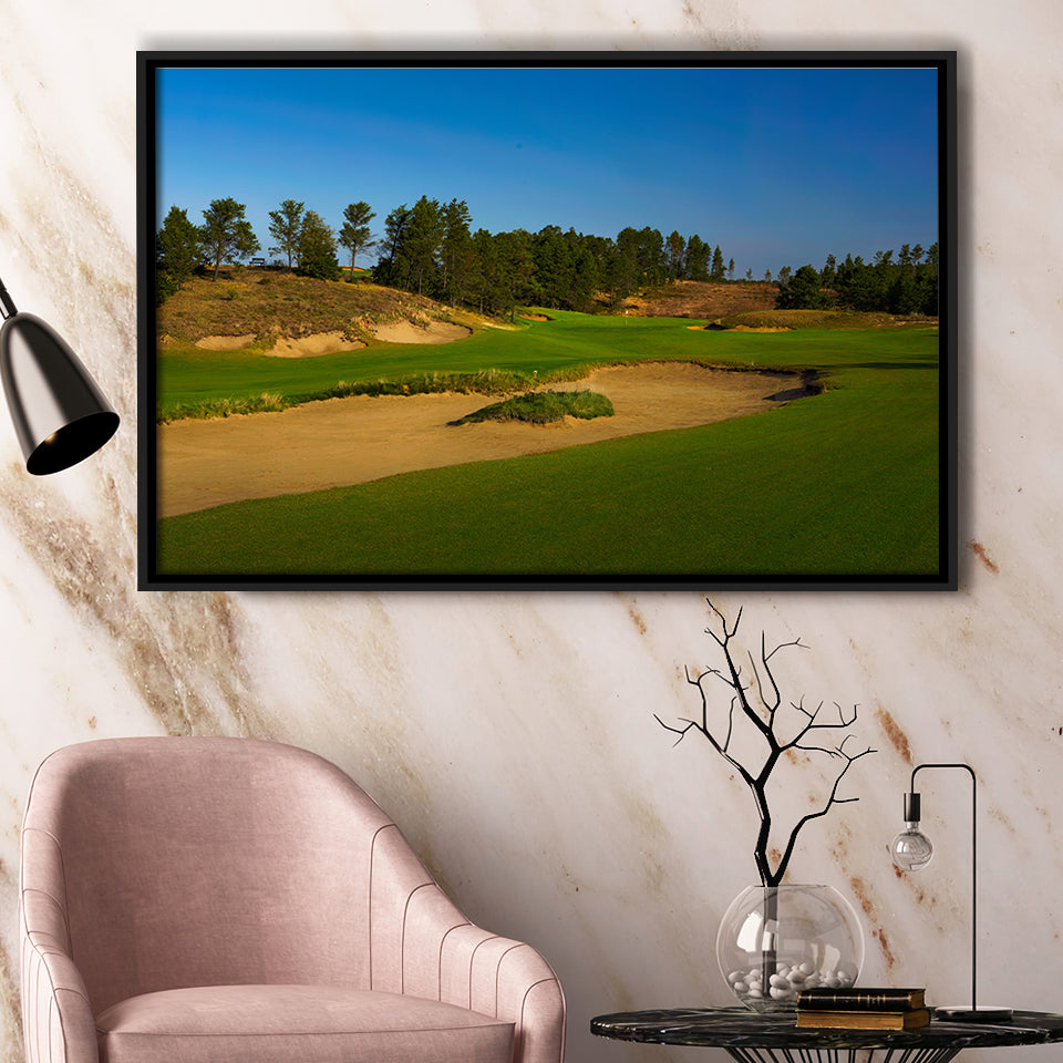 Sand Valley Golf Resort, Sand Valley Course Hole 07, Nekoosa, Wisconsin, Framed Canvas Prints Wall Art Decor, Floating Frame