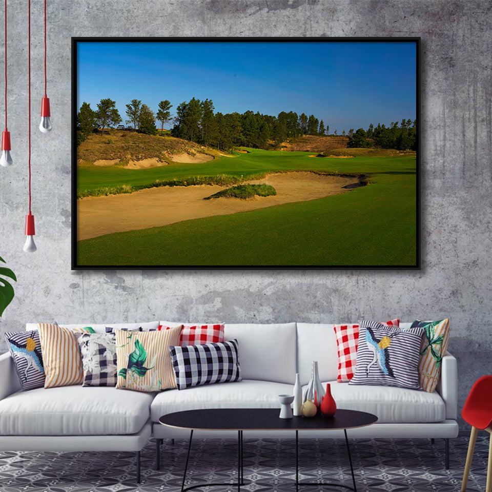 Sand Valley Golf Resort, Sand Valley Course Hole 07, Nekoosa, Wisconsin, Framed Canvas Prints Wall Art Decor, Floating Frame