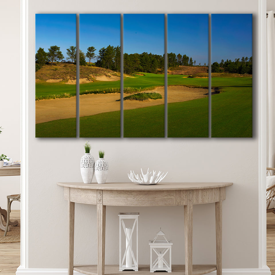Sand Valley Golf Resort, Sand Valley Course Hole 07, Nekoosa, Wisconsin, 5 Panels Extra Large Canvas Prints Wall Art Decor