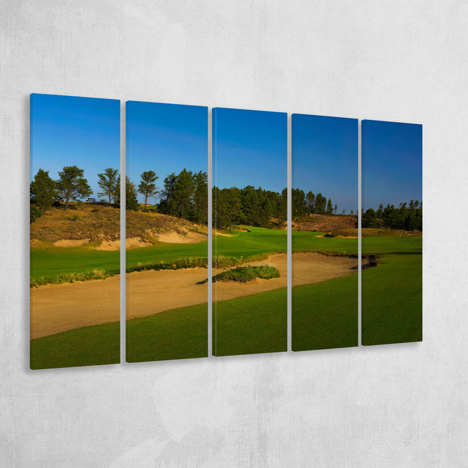 Sand Valley Golf Resort, Sand Valley Course Hole 07, Nekoosa, Wisconsin, 5 Panels Extra Large Canvas Prints Wall Art Decor