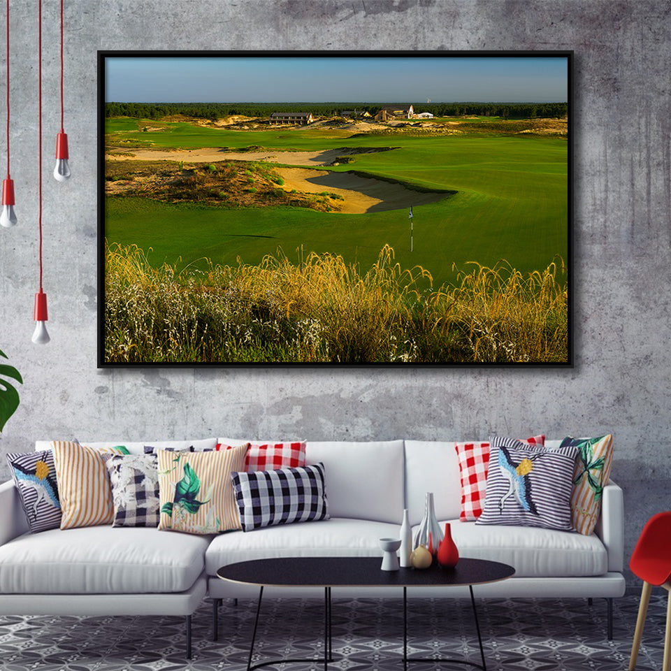 Sand Valley Golf Resort, Sand Valley Course Hole 18, Nekoosa, Wisconsin, Framed Canvas Prints Wall Art Decor, Floating Frame