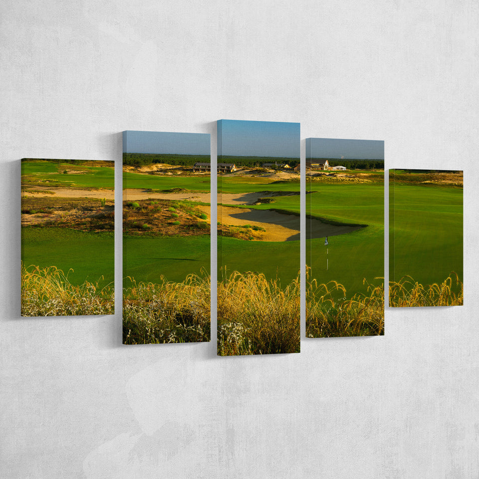 Sand Valley Golf Resort, Sand Valley Course Hole 18, Nekoosa, Wisconsin, Golf Art Print, 5 Panels Canvas Prints Wall Art