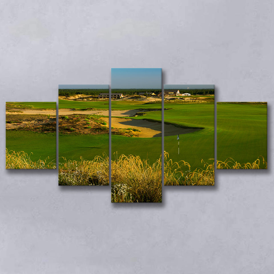 Sand Valley Golf Resort, Sand Valley Course Hole 18, Nekoosa, Wisconsin, Golf Art Print, 5 Panels Canvas Prints Wall Art