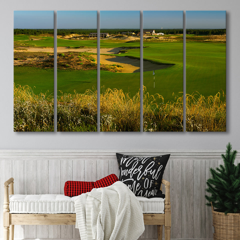 Sand Valley Golf Resort, Sand Valley Course Hole 18, Nekoosa, Wisconsin, 5 Panels Extra Large Canvas Prints Wall Art Decor