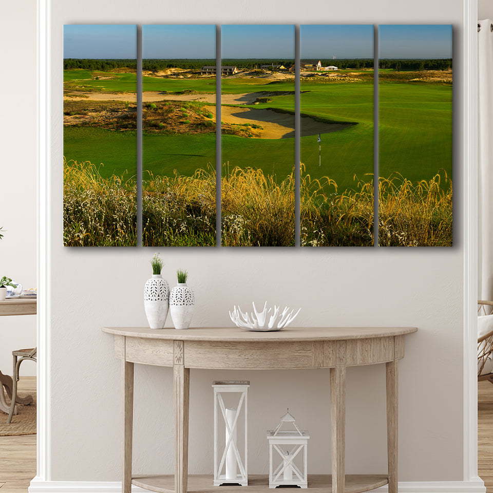 Sand Valley Golf Resort, Sand Valley Course Hole 18, Nekoosa, Wisconsin, 5 Panels Extra Large Canvas Prints Wall Art Decor