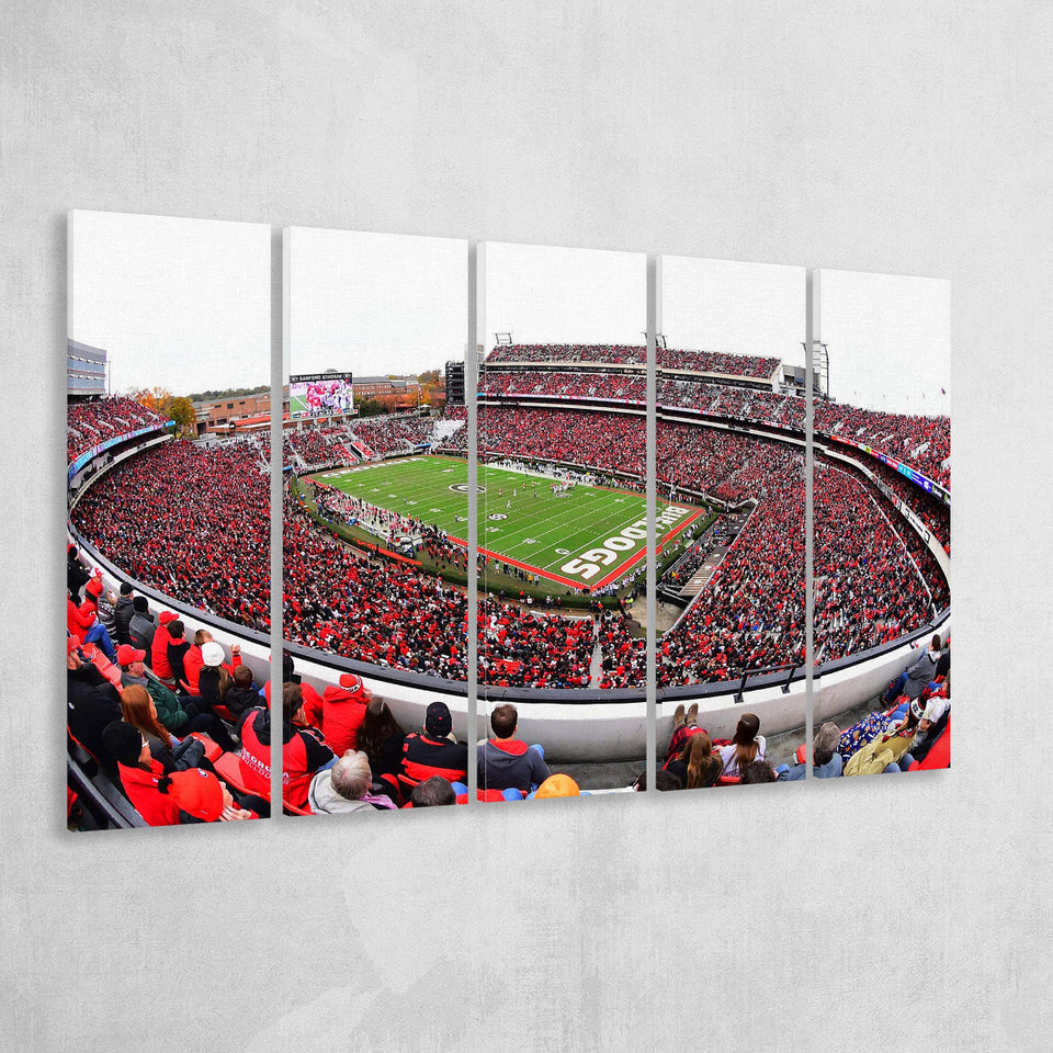 Sanford Stadium Canvas Prints Georgia Bulldogs Wall Art American,Multi Panels B,Sport Stadium Art Prints, Fan Gift