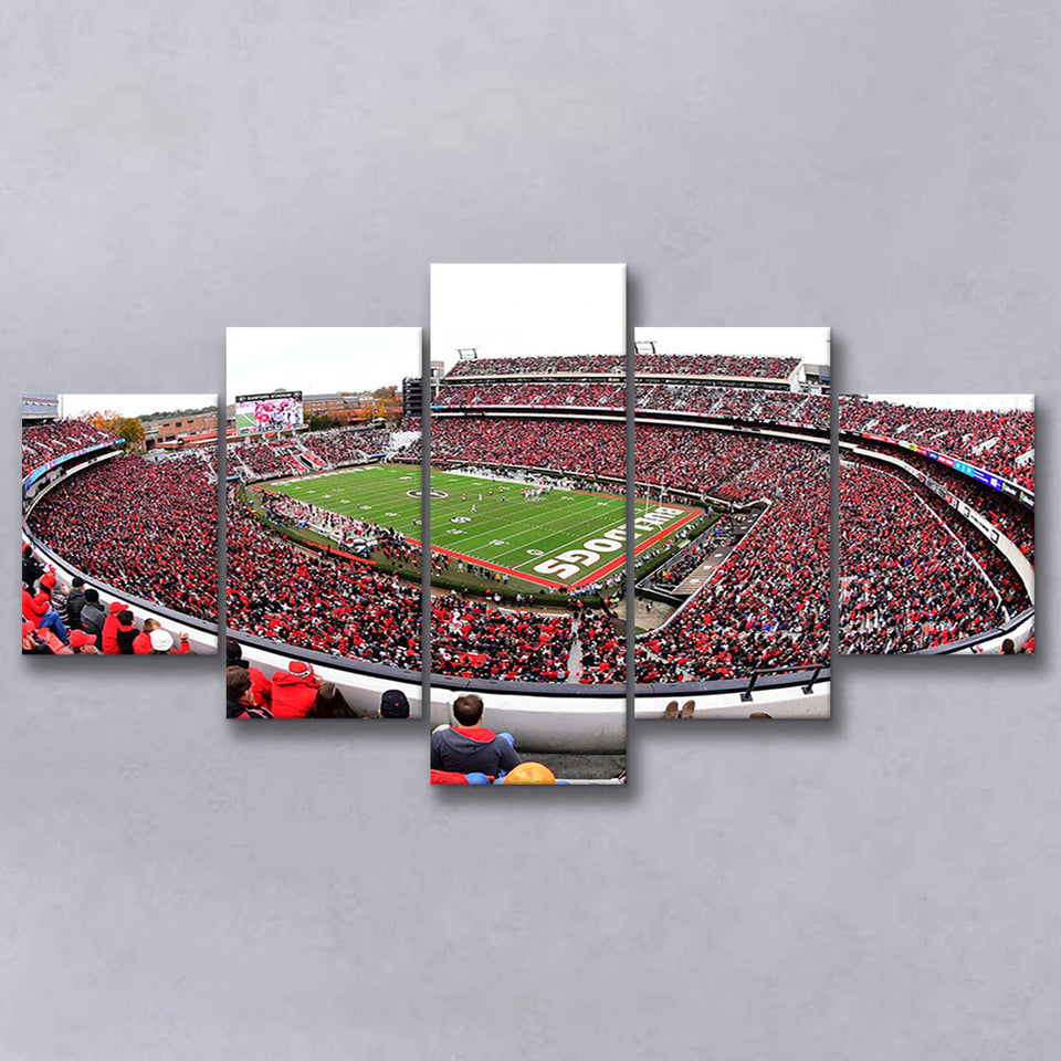 Sanford Stadium Canvas Prints Georgia Bulldogs Wall Art American,Multi Panels,Sport Stadium Art Prints, Fan Gift