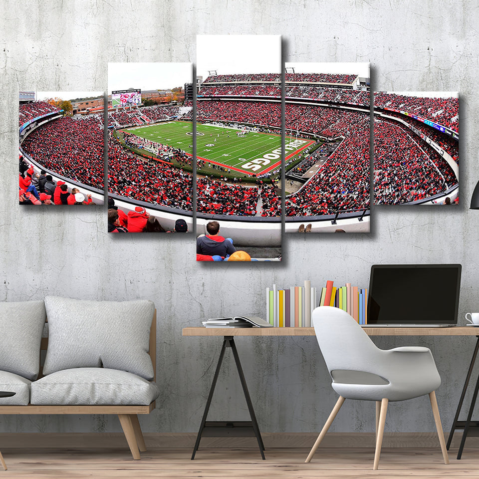 Sanford Stadium Canvas Prints Georgia Bulldogs Wall Art American,Multi Panels,Sport Stadium Art Prints, Fan Gift